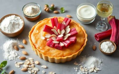 Tarte sans gluten : rhubarbe et amande savoureuse