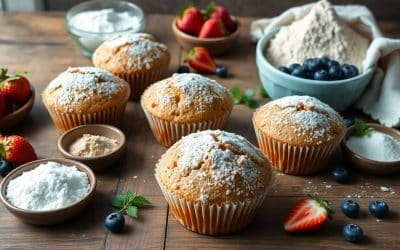 Muffins sans gluten aux myrtilles et fraises : la recette gourmande