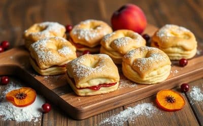 Financiers sans gluten : recette aux pêches plates et groseilles