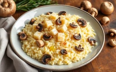 Risotto de chou-fleur vegan aux champignons sans gluten