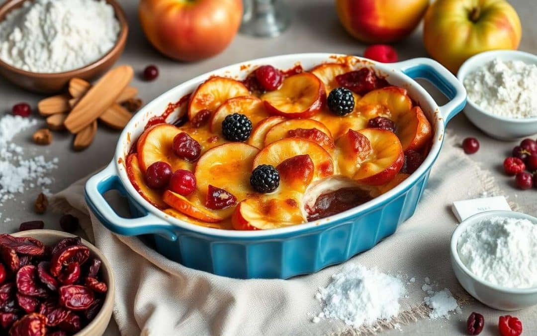 Gratin sans gluten aux pommes et fruits rouges : recette savoureuse