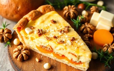 Quiche sans gluten au potimarron et noix