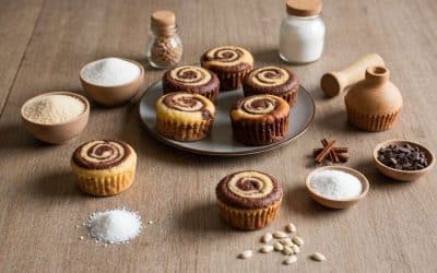 Mini cakes surprises à la vanille et cacao : sans gluten, sans lactose, vegan