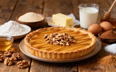 Tarte aux noix caramel sans gluten : recette facile et gourmande