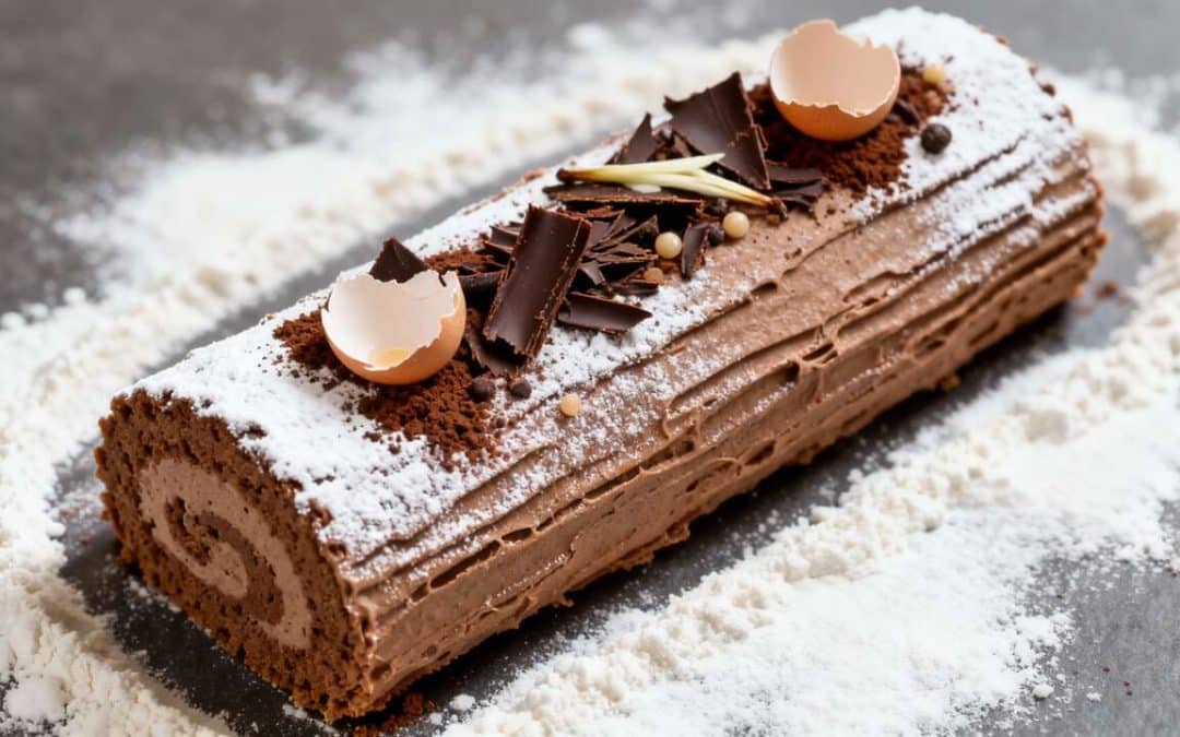 Bûche de Noël légère : sans gluten et sans lait