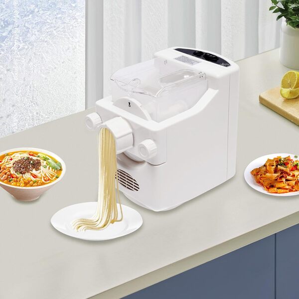 Machine à pâtes électrique Pasta Maker multifonction domestique machine à pâtes avec 9 disques de forme pour poches de pâte préparées, spaghetti, fettuccine et penne