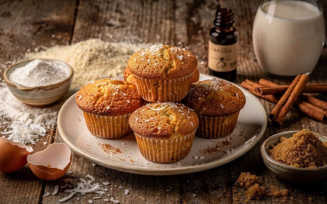 Recette de muffins sans gluten : cannelle et noix de coco