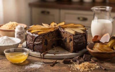 Cake poire chocolat sans gluten et lactose : recette gourmande