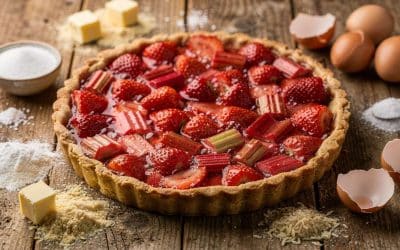 Tarte fraises rhubarbe sans gluten : recette gourmande