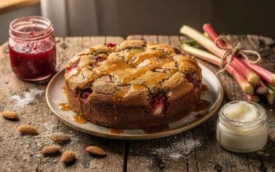 Gâteau fraise rhubarbe sans gluten : recette délicieuse