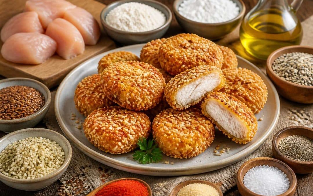 Nuggets de poulet sans gluten : recette aux graines croquantes