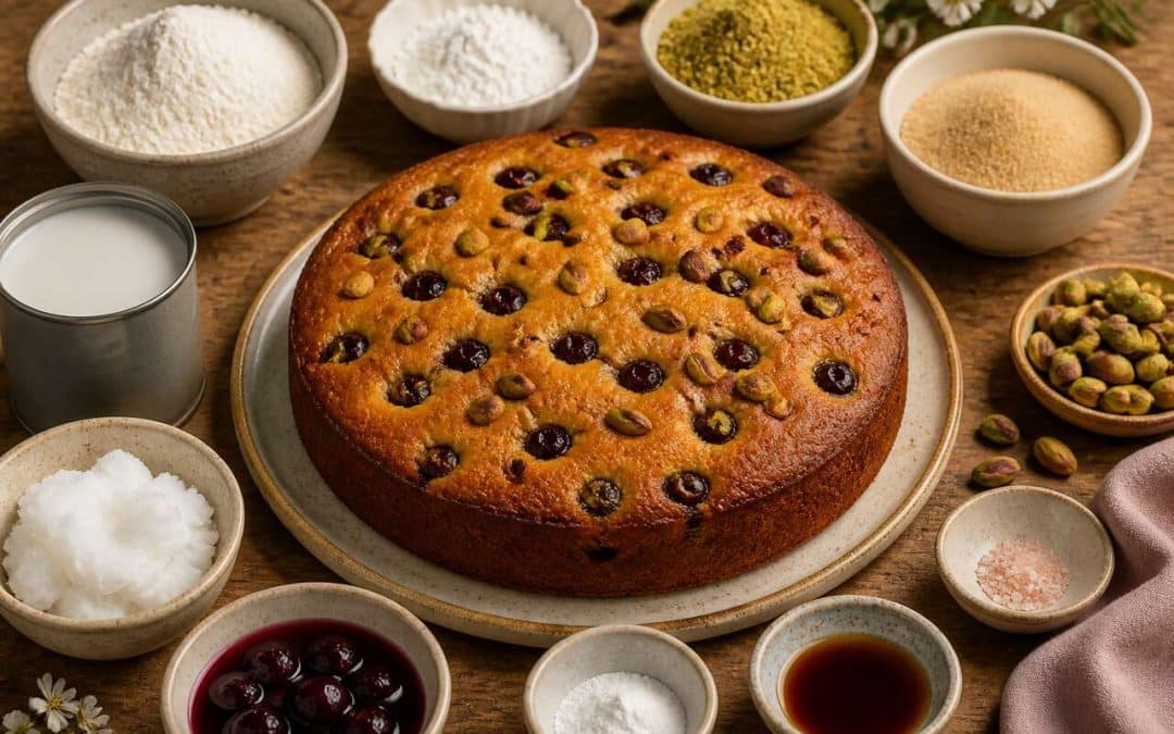 Recette cake cerise pistache sans gluten et lactose