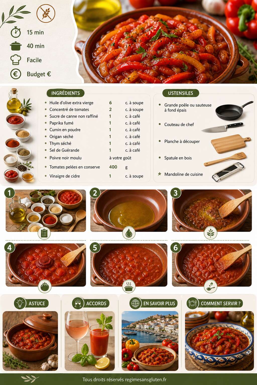 Fiche recette Recette de poivronade sans gluten : saveurs et bienfaits Fiche recette Recette de poivronade sans gluten : saveurs et bienfaits