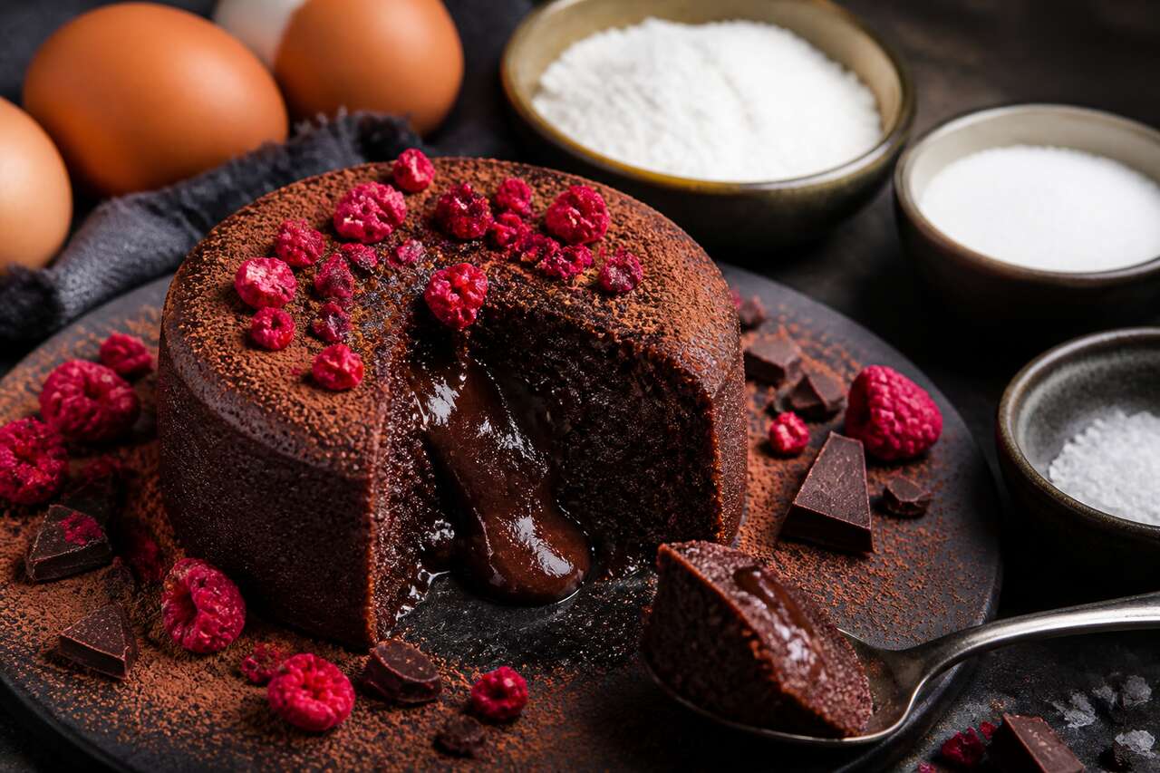 Moelleux chocolat framboises sans gluten : recette gourmande