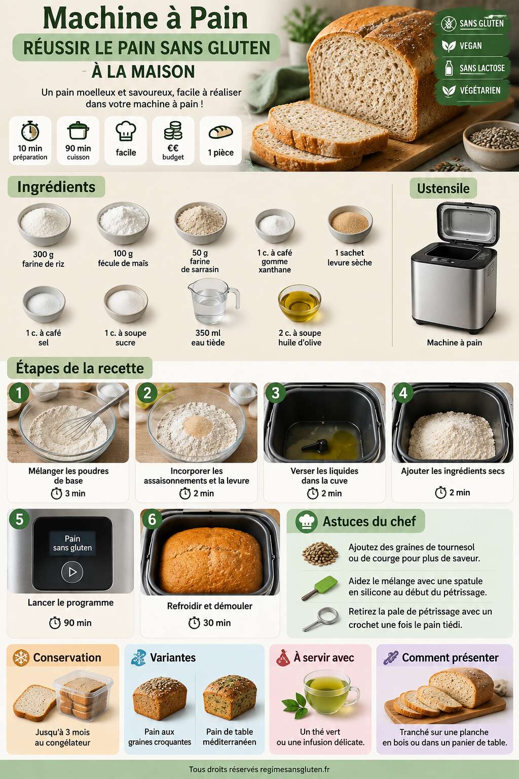 Fiche recette Machine &agrave; Pain : r&eacute;ussir le Pain Sans Gluten &agrave; la Maison